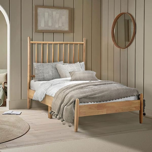Aveline Natural White Wood Frame Twin Platform Bed