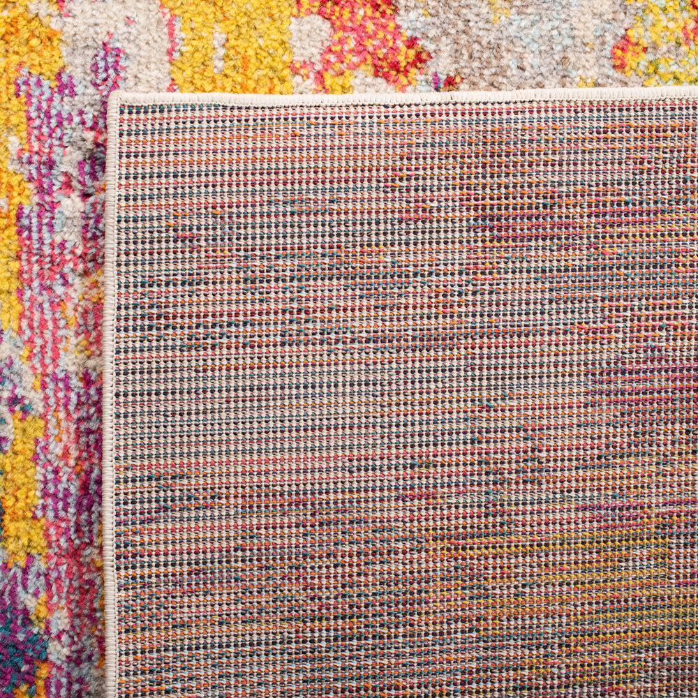 Beige and Yellow Abstract 9' x 12' Stain-Resistant Rug