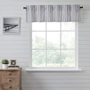 Sawyer Mill Ticking Stripe 60 in. L x 16 in. W Cotton Valance in Country Black Soft White