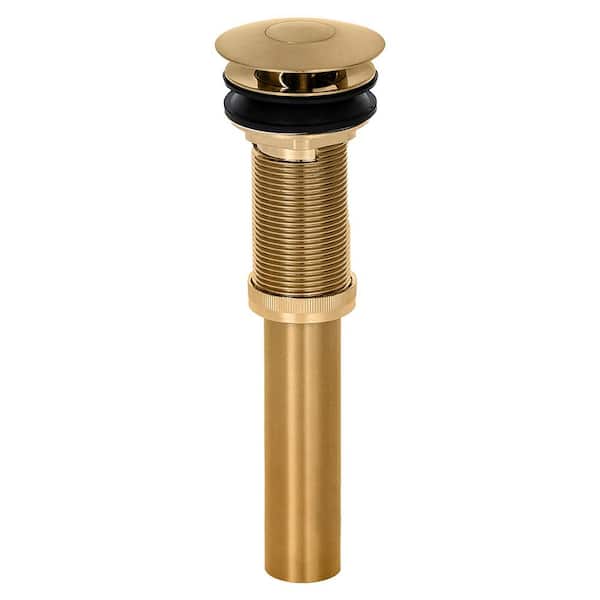 2-in-1 Brass Sink Drain - Push Drain, Matte Gold