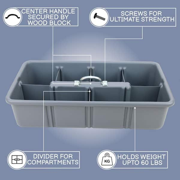 Grey Tote Tray/Org Tool Tray 15 x 9 x 5 comes w/6 Dividers – JB Products