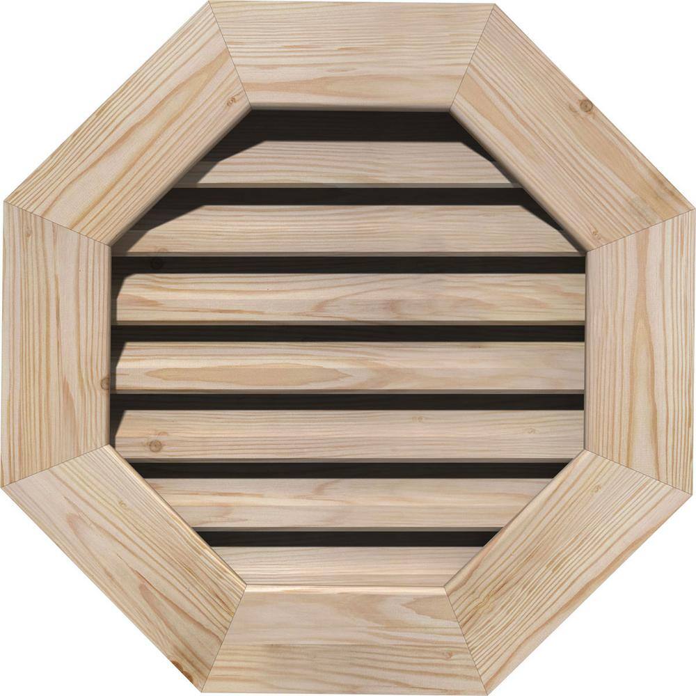 "33"" x 33"" Octagon Unfinished Smooth Pine Wood Paintable Gable Louver Vent Functional" price history on PriceWatchPro