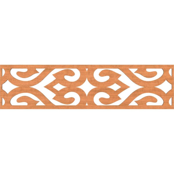 Ekena Millwork Keene Fretwork 0.25 in. D x 47 in. W x 12 in. L Cherry Wood Panel Moulding