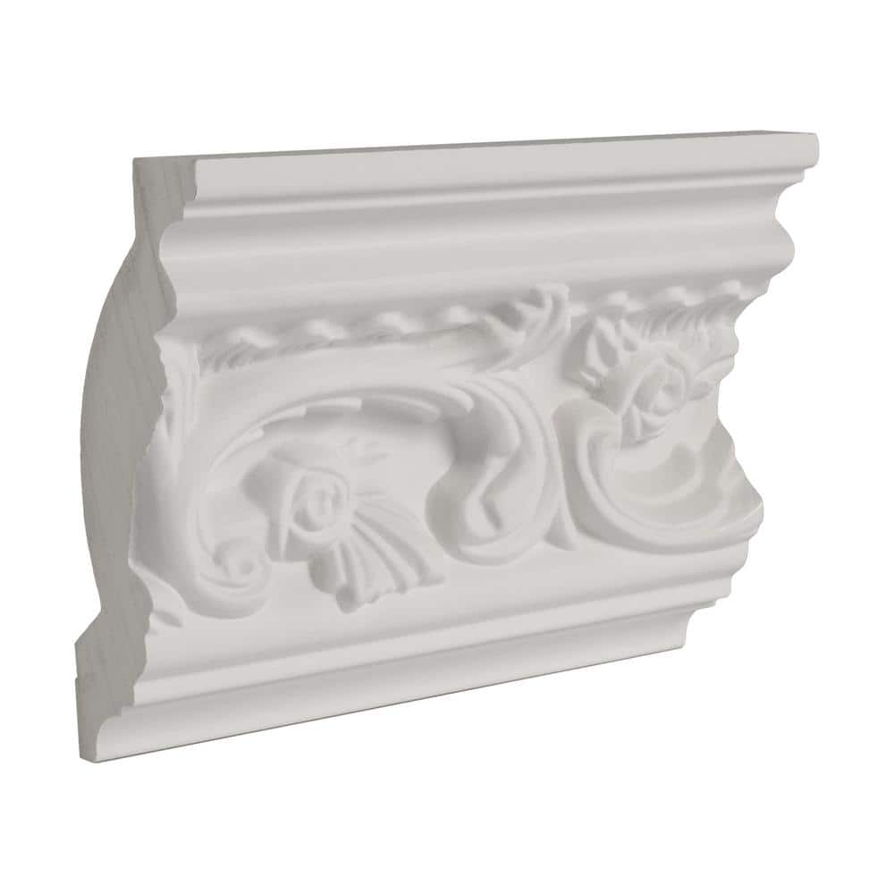 American Pro Decor 4 1 2 In X 2 In X 6 In Long Floral Polyurethane   Primed White American Pro Decor Moulding Samples 5apd11053 64 1000 