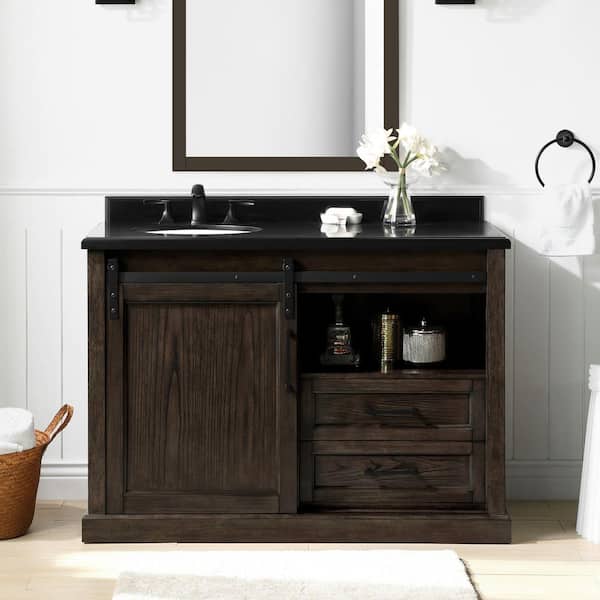 black walnut wood vanity table with mirror, Elegant Shape Design