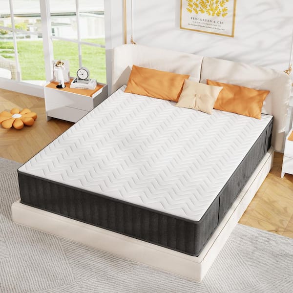 Twin XL Medium Firm Mattress High-density Charcoal Memory Foam 10 in. Mattress in a Box with Built-in Side Handles