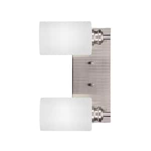 Albany 13 in. 2-Light Brushed Nickel Vanity Light