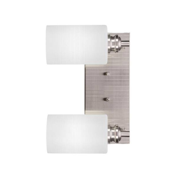 Albany 13 in. 2-Light Brushed Nickel Vanity Light 1R162BN4061 - The ...