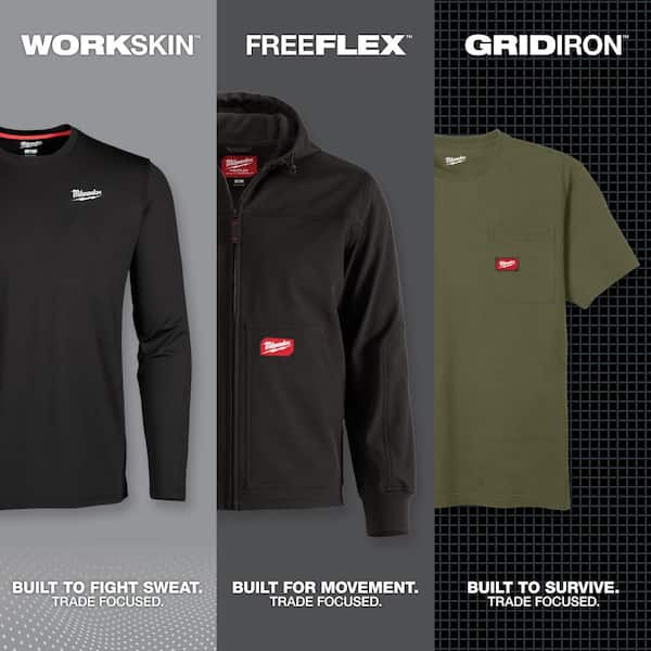 【日本未発売】milwaukee GRIDIRON フーディ Milwaukee Men's Medium Gray GRIDIRON Full-Zip Hoodie M250G-M - The