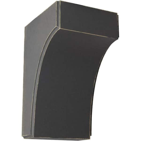 Ekena Millwork 3-1/2 in. x 6 in. x 4 in. Black Clarksville Wood Vintage Decor Bracket