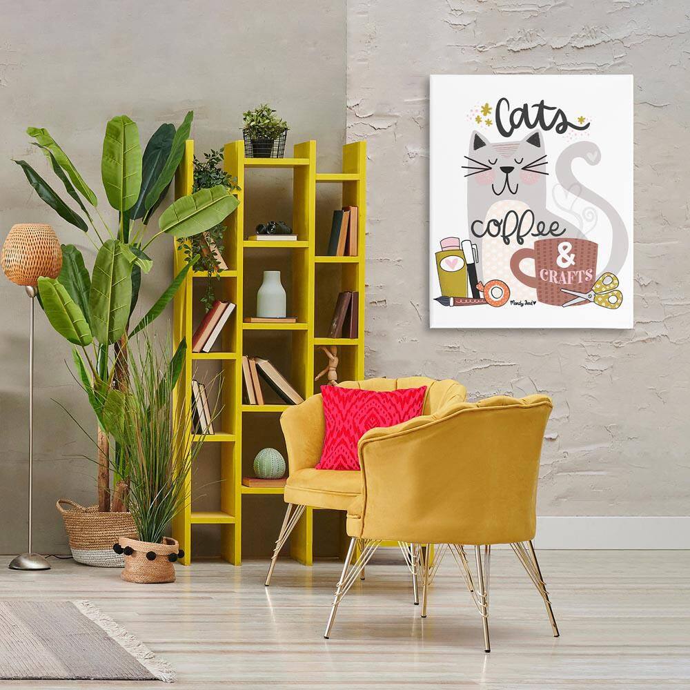 Cats Coffee and Crafts by Mandy Ford Art + Illustration Unframed Typography Graphic Art Print 40 in. x 30 in. price history on PriceWatchPro