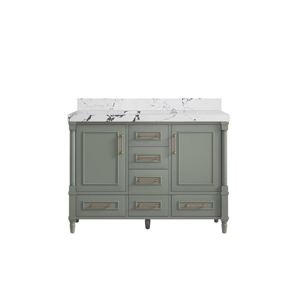 Hudson 48 in. W x 22 in. D x 36 in. H Single Sink Bath Vanity in Evergreen with 2 in. Viola Night Qt. Top price history on PriceWatchPro