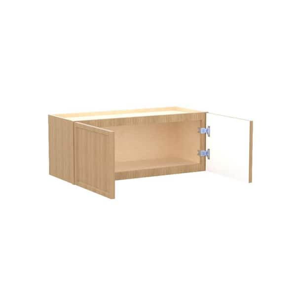 Home Decorators Collection Franklin 30 in. W x 12 in. D x 12 in. H Assembled Plywood Wall Bridge Kitchen Cabinet in Vanguard Oak with Soft Close