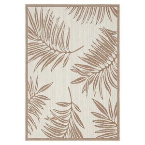 Liana Ivory and Brick 10 ft. x 13 ft. Indoor/Outdoor Area Rug