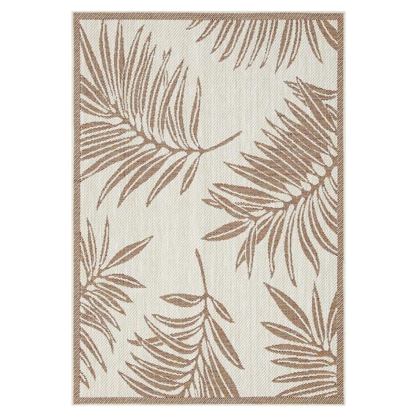 Liana Ivory and Brick 4 ft. x 6 ft. Indoor/Outdoor Area Rug