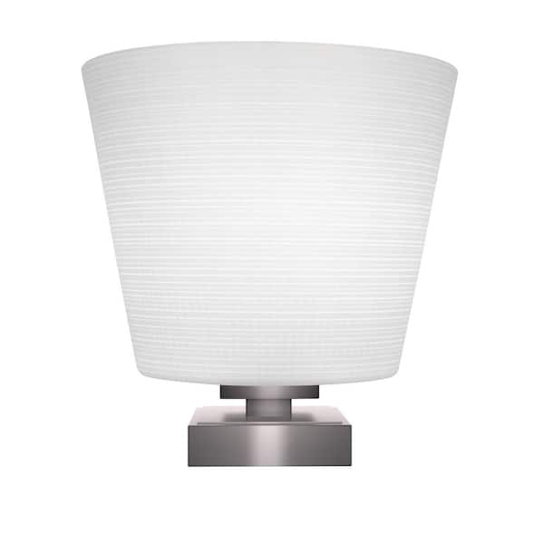 Unbranded Quincy 10 in. Graphite Accent Lamp with Glass Shade