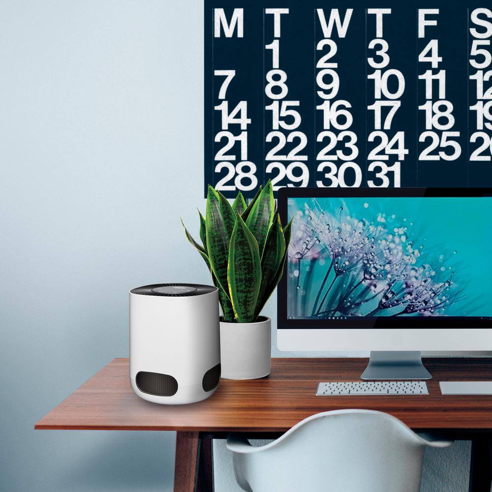 White Tabletop True HEPA Air Purifier with Touch Controls
