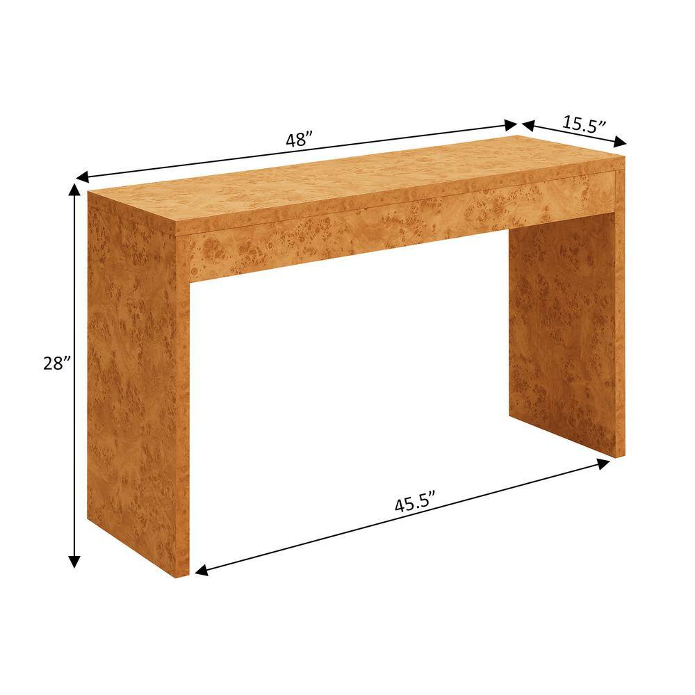 Northfield 48" Light Burl Wood Console Table with Storage