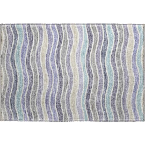 Mayfield Premium Machine Washable Abstract AMF2333 Lavender 2 ft. x 3 ft. Accent Rug