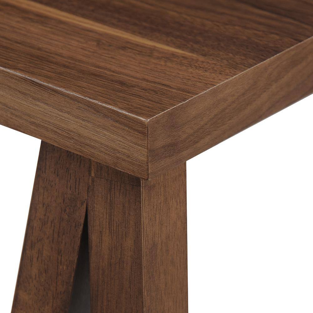 Walnut and Light Beige 7-Piece Mid-Century Modern Dining Set