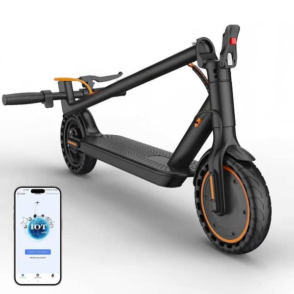 2-Wheel Foldable Adult Electric Scooter, 350W/500W Motor 19/21 MPH with Smart APP Dual Brakes, Black