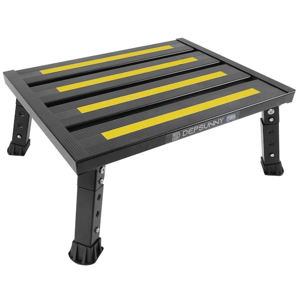 1.58 ft. x 1.29 ft. Aluminum Foldable Platform Step Stool, Work Platform Mat for Foot pedals, fishing, Garden and Office