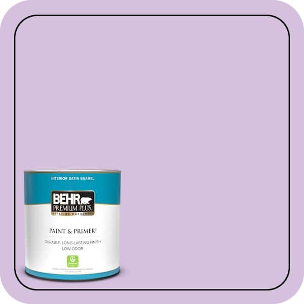 BEHR PREMIUM PLUS 1 qt. #660A-3 New Violet Satin Enamel Low Odor Interior Paint & Primer