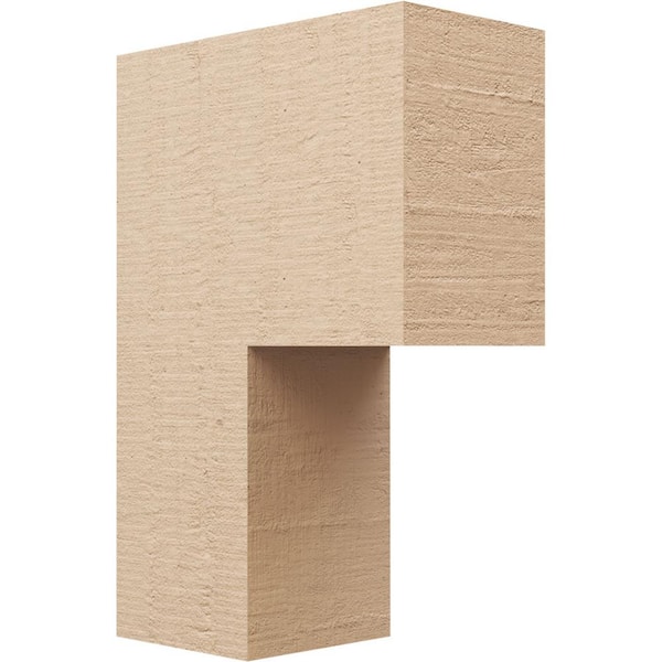 Ekena Millwork Classic Series 2 8 in. x 16 in. x 24 in. Chapel Hill Rough Cedar Woodgrain Timberthane Polyurethane Corbel in Primed Tan