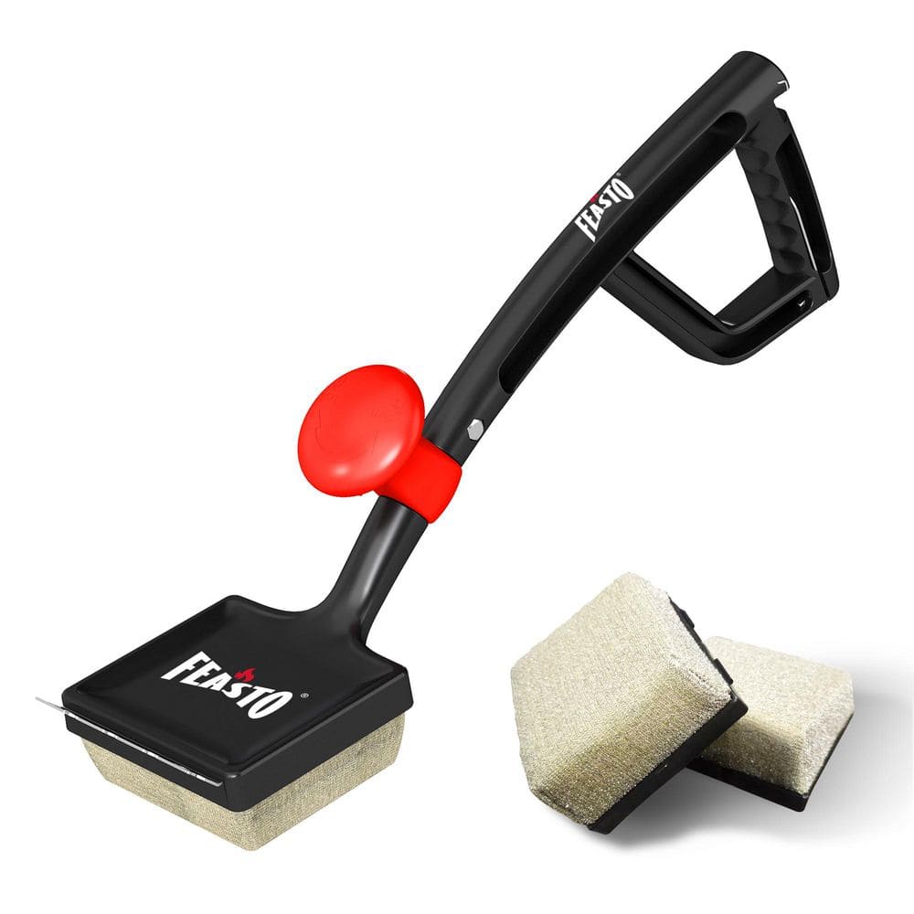 FEASTO BBQ Grill Cleaning Brush - Bristle Free Steam Scrubber with Scraper and 2-Refills