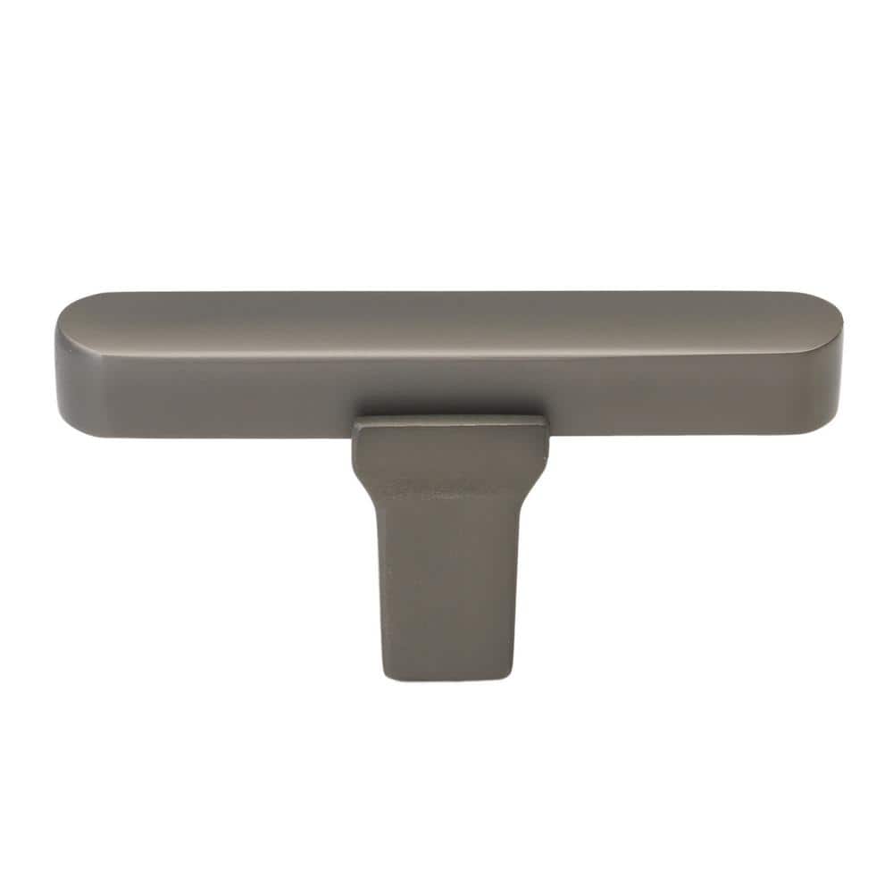 Graphite Brushed Modern T-Handle Cabinet Knob 2.25"