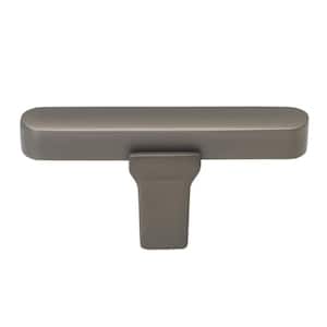 2-1/4 in. Graphite Finish Solid Flat T-Bar Cabinet Knob (10-Pack)