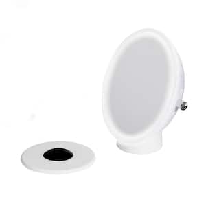 9 in. W x 10 in. H Round Frameless Magnetic Wall Mount Bathroom Vanity Mirror with Speaker