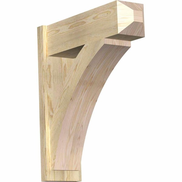 Ekena Millwork 8 in. x 30 in. x 26 in. Douglas Fir Thorton Craftsman Rough Sawn Outlooker