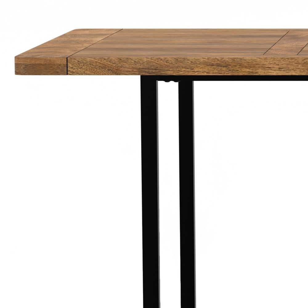 Campbell 72" Burnt Wax Mango Wood Industrial Dining Table
