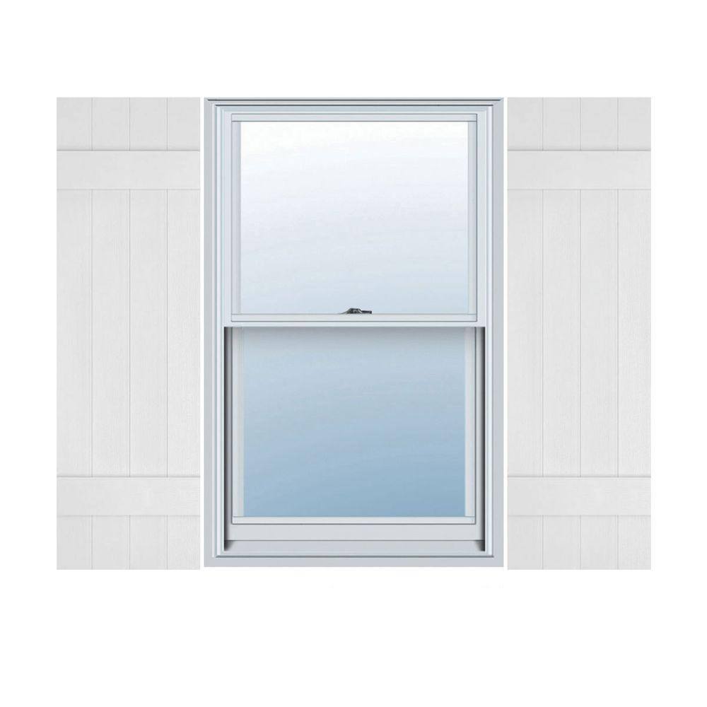 White 33" Vinyl Board and Batten Exterior Shutters
