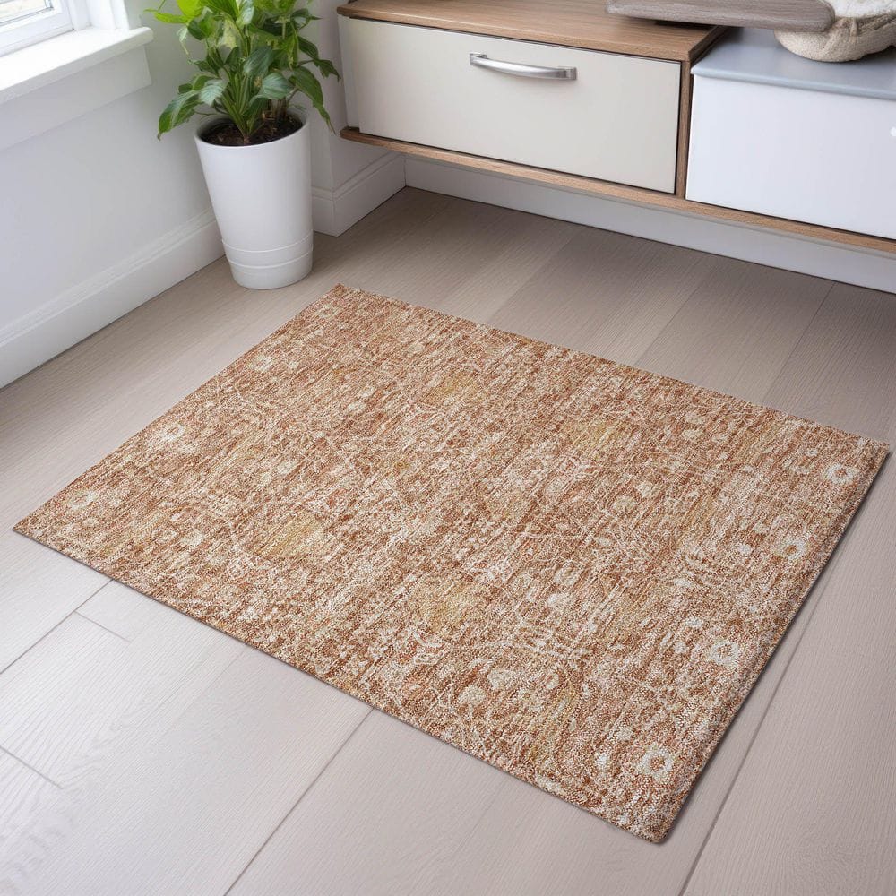 Mayfield Premium Machine Washable Abstract AMF1133 Coral 2 ft. x 3 ft. Area Rug price history on PriceWatchPro