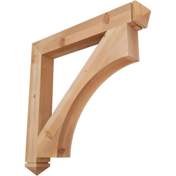 Ekena Millwork 5.5 in. x 48 in. x 48 in. Western Red Cedar Westlake Arts and Crafts Smooth Bracket