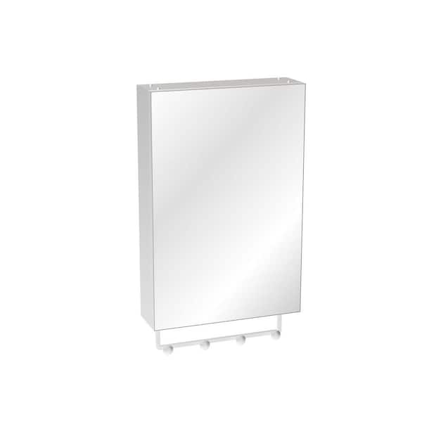 15.7 in. W x 27.1 in. H Rectangular Aluminium Recessed or Surface Mount Medicine Cabinet with Mirror in Silver