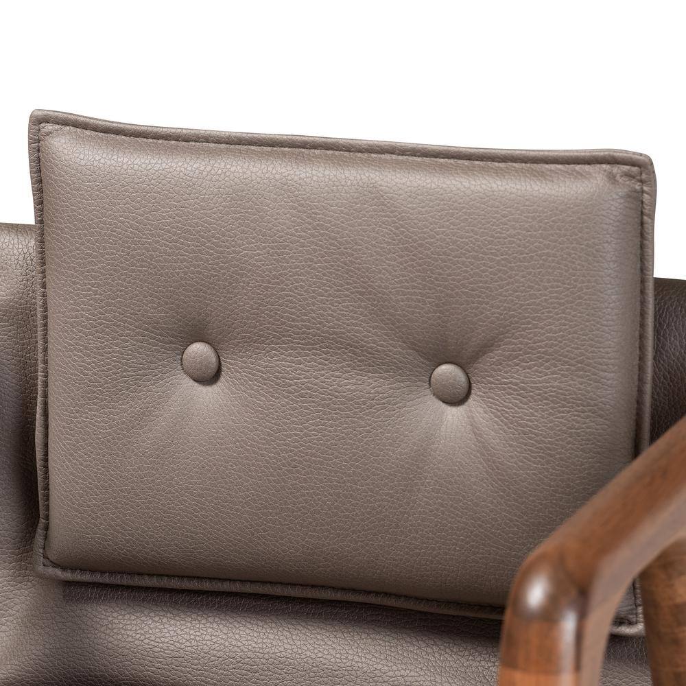 High Back Gray Wood and Cane Arm Chair