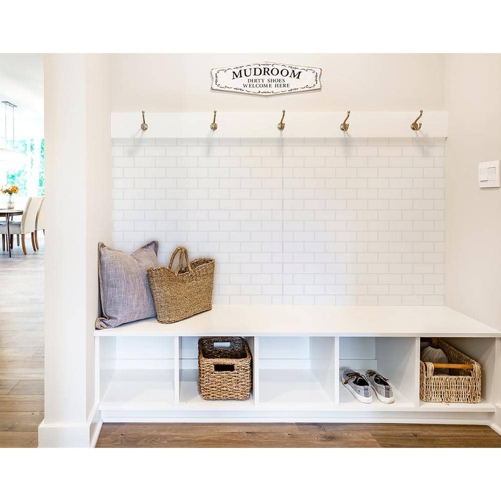 Gloss White 3D Faux Brick PVC Wall Panels 96 sq.ft.