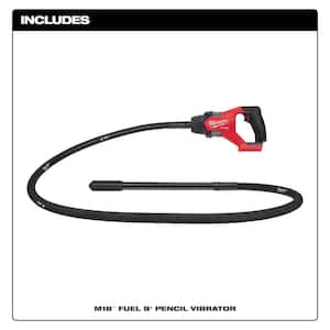 M18 FUEL 18-Volt Lithium-Ion Brushless Cordless 8 ft. Concrete Pencil Vibrator with (1) 6.0 Ah High Output Battery