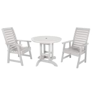 Weatherly White 3-Piece Recycled Plastic Round Outdoor Dining Set