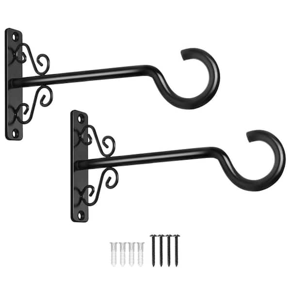 6 in. Iron 40 lb. Load Capacity Wall-Mounted Hooks 2-Pack