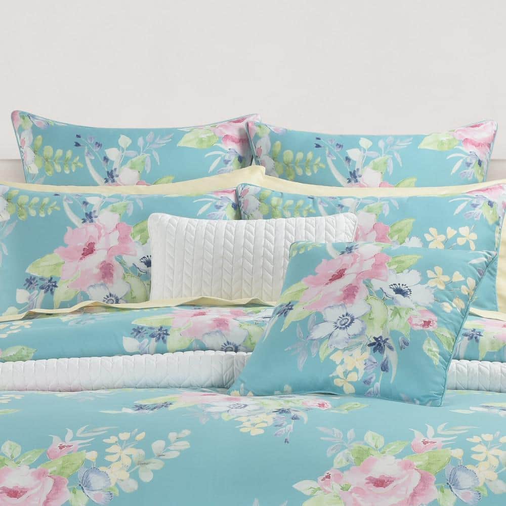 Colorful Floral Euro Sham in Plush Polyester