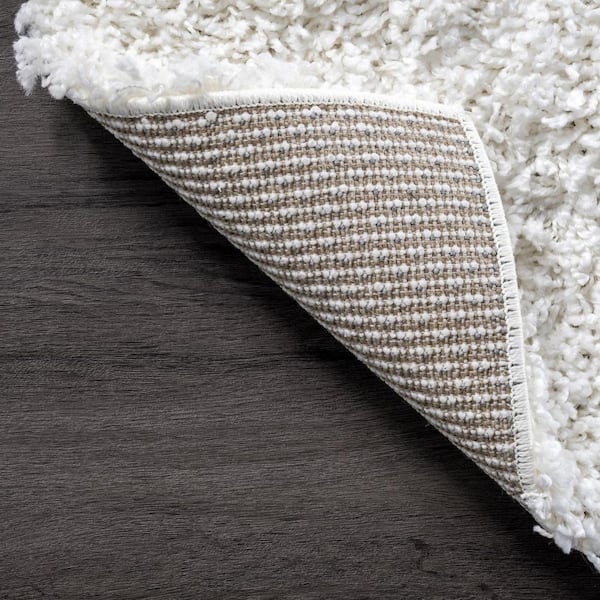 nuLOOM Marleen Plush Shag White 8 ft. Square Rug SHG1-S808 - The