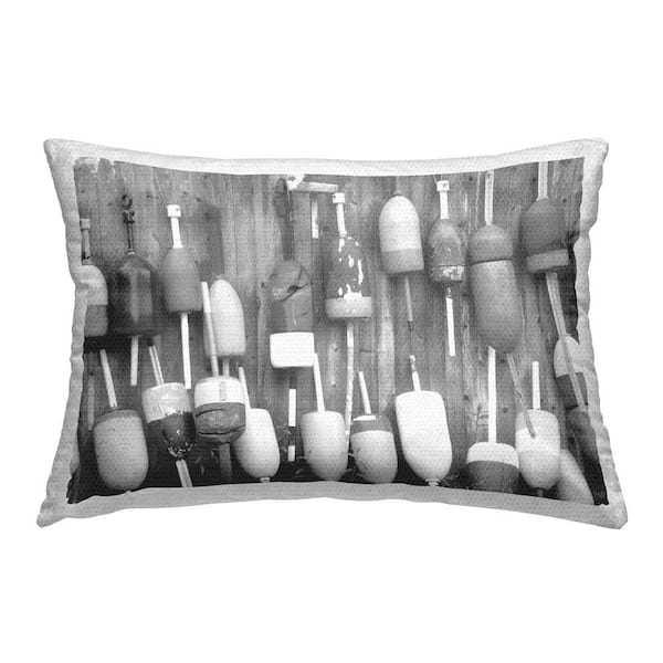 Stupell Industries Grey Fishing Bobbers Outdoor Printed Throw Pillow by Lil' Rue