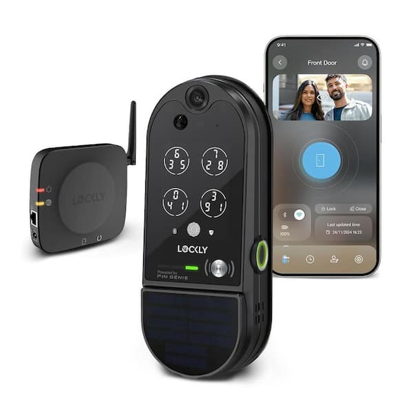 Vision Elite Matte Black Single Cylinder Deadbolt Smart Lock With Video Door Bell, Motion Sensor, Night Vision, App
