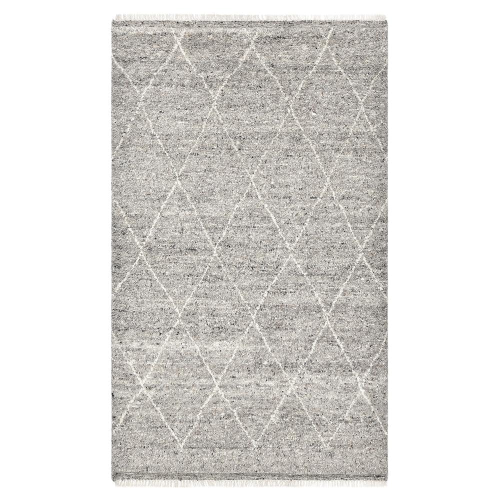 Solo Rugs Shaggy Moroccan Bohemian Shaggy Moroccan Light Gray 9 ft. x
