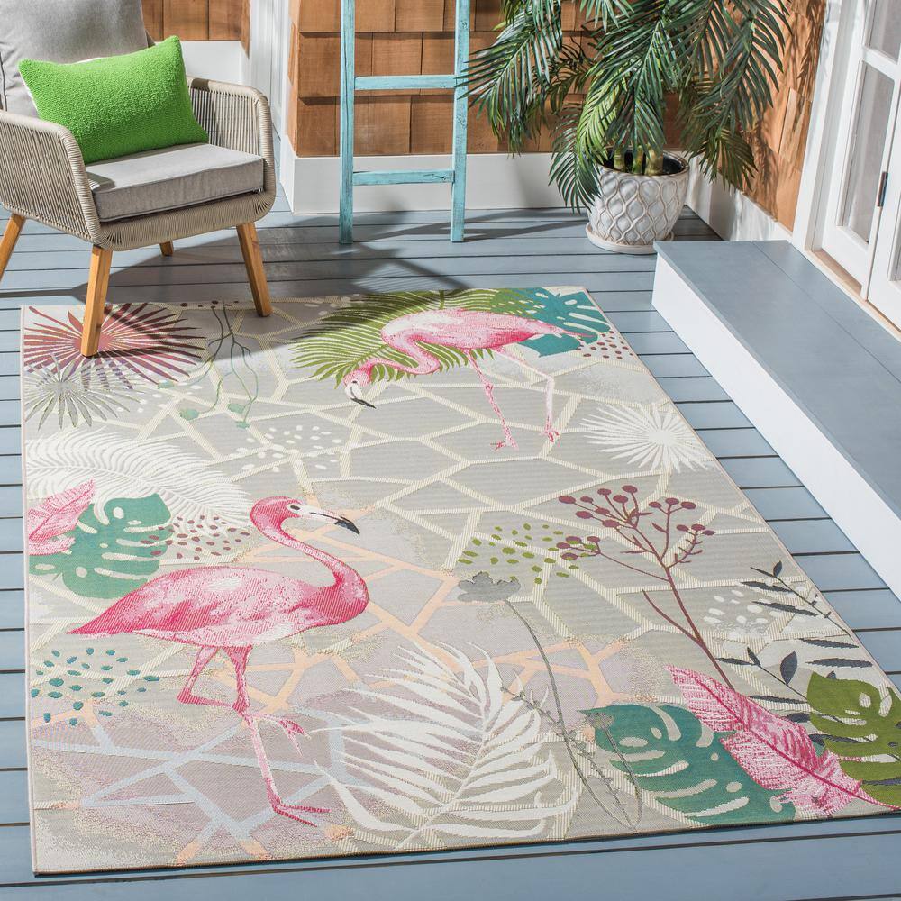 Reversible Easy-Care Synthetic Rectangular Rug in Gray