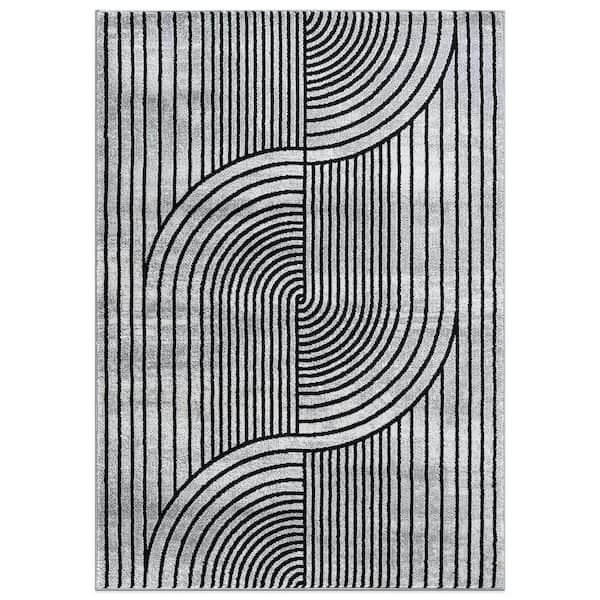 5 ft. x 7 ft. Gray Contemporary Arch Knot Design Area Rug
